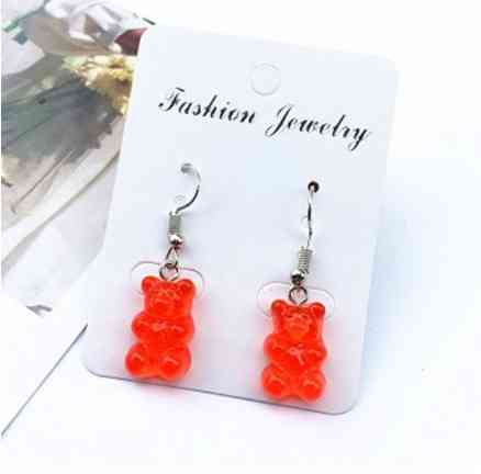 Детские серьги мишки красные, размер 1,6*1см, смола Киев