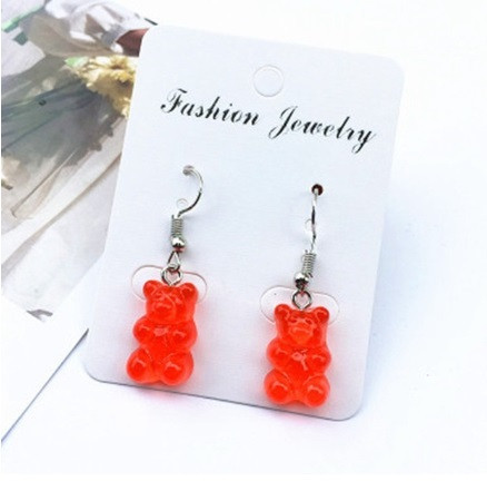 Детские серьги мишки красные, размер 1,6*1см, смола Киев - изображение 1