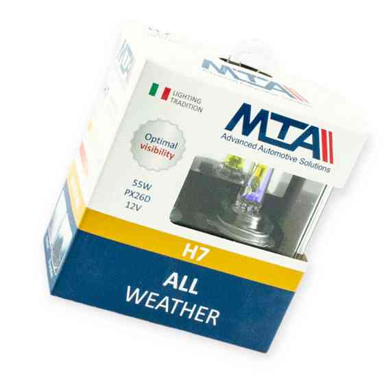 Автолампа 12V 55 W MTA ALL Weather (2шт) хамелеон H7 Мукачево
