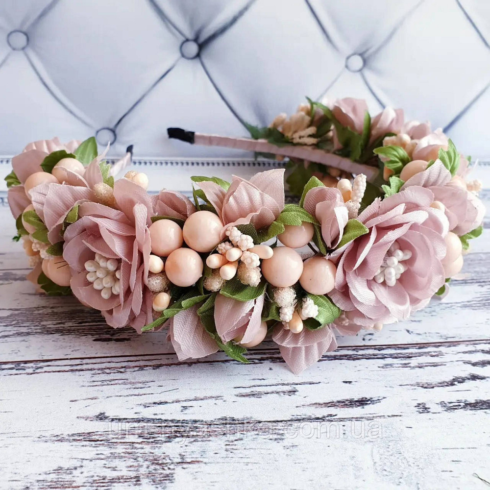 Ободок обруч з квітами 