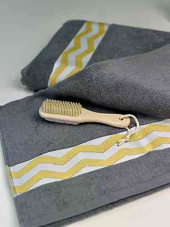 Комплект махровых полотенец Ideal Textile с бордюром 2 шт (50х90см + 70х140см) Черновцы