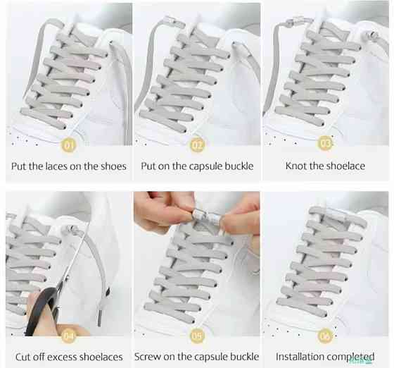 Шнурки еластичні плоскі з циліндричною застібкою Сміла