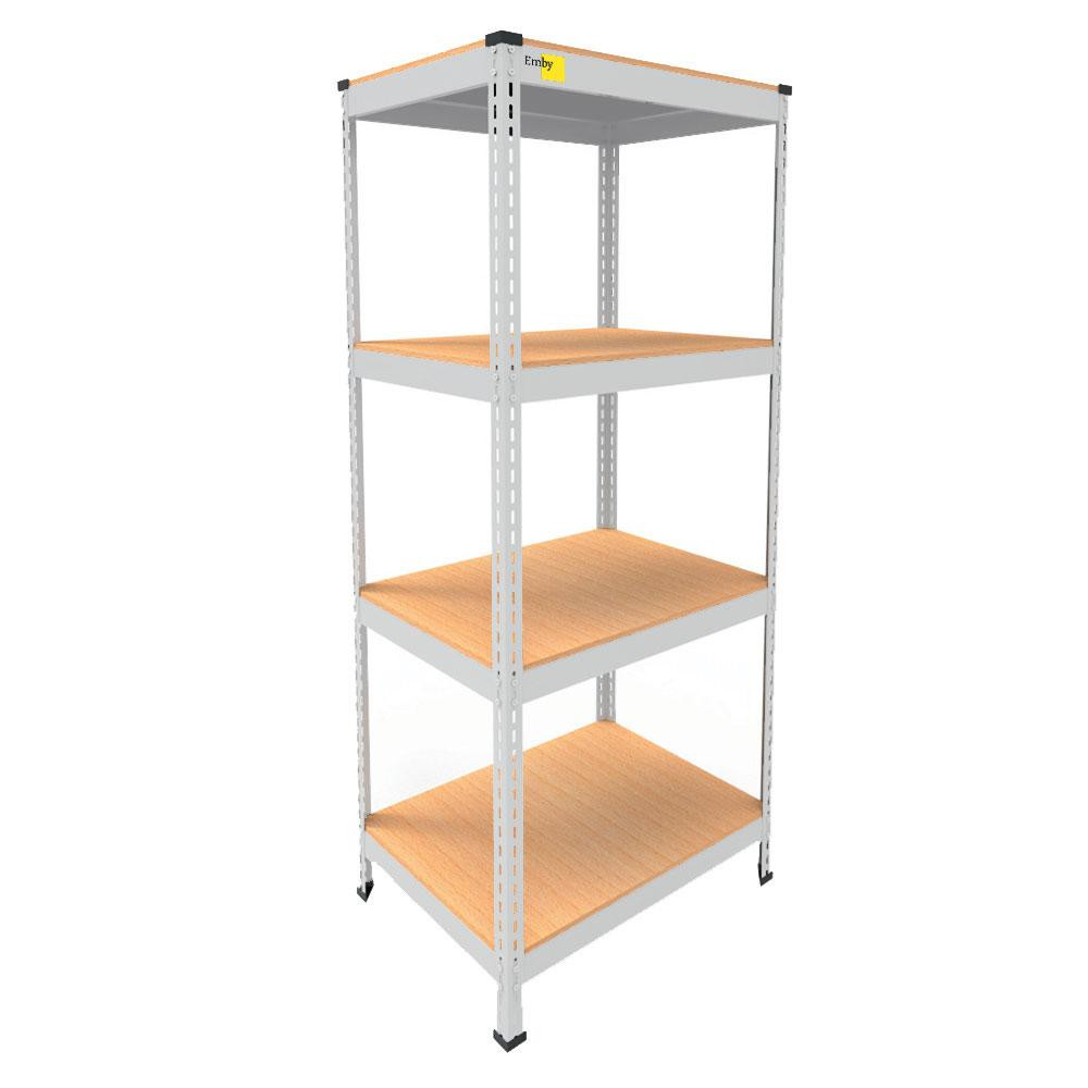 Металлический стеллаж Emby Light Series (размер 1500х900x600мм) 4 полки ДСП до 100кг Белый Винница - изображение 2