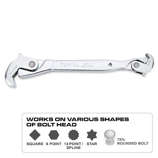 Ключ двосторонній універсальний самозатискний 8-32 мм TOPTUL AEAX3A32 Одеса - фото 2