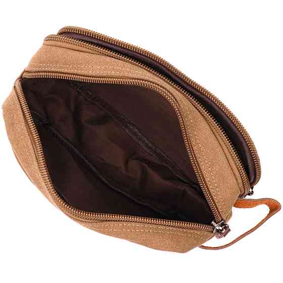 Барсетка для мужчин на два отделения из качественного текстиля Vintage 22235 Коричневый Киев