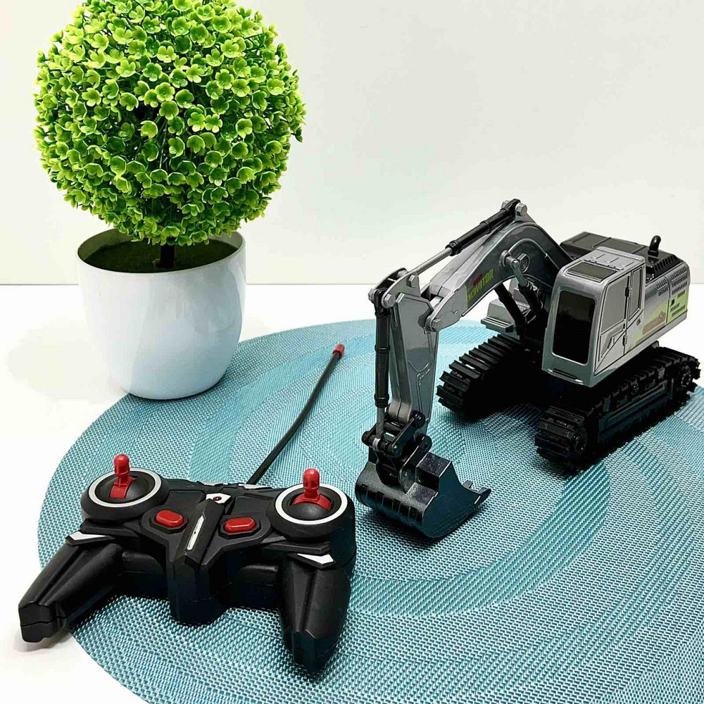 Екскаватор гусеничний на радіокеруванні з підсвічуванням та звуком Сірий (700-C2) Чернігів - фото 2