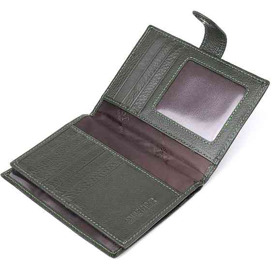 Оригінальна обкладинка на документи унісекс із натуральної шкіри ST Leather 23119 Зелений Київ