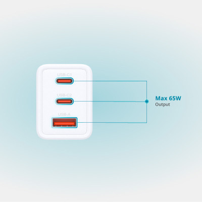 Зарядний пристрій D-Link 2xUSB-C + 1xUSB-A 65W GaN white (DCP-651) Вінниця - фото 10