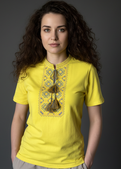 Футболка вышиванка желтого цвета 3XL Киев - изображение 2