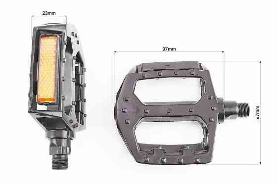 Педалі MTB широкі 9/16" (107x100x25mm) алюмінієві, чорні 808 Київ
