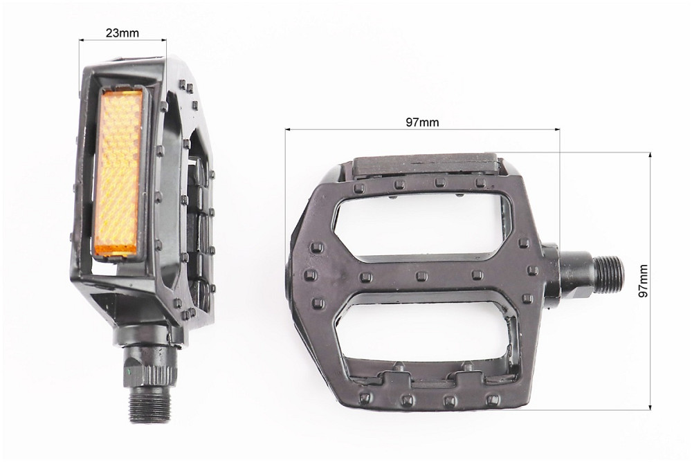 Педалі MTB широкі 9/16" (107x100x25mm) алюмінієві, чорні 808 Київ - фото 2