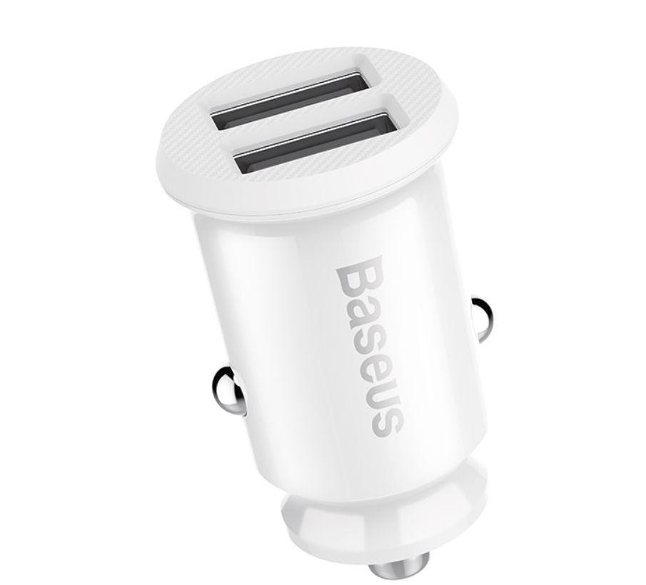 Автомобильное зарядное устройство BASEUS С8-K Grain Mini Smart Car Charger 3.1A (Белое, два USB-порта) Николаев - изображение 2