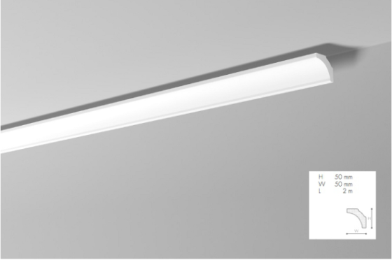 Карниз(плинтус) потолочный гладкий NMC , B 5  , лепной декор из пенопласта Днепр