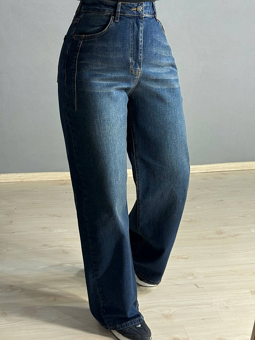 Джинси жіночі Its Basic 2507-2 палаццо стрейчеві з виточками сині, синій, 48, 48, 93 см, 123 см Київ - фото 9