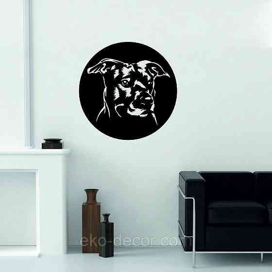 Декоративное настенное Панно «Собака», Декор на стену 70*70 см, Черный Киев