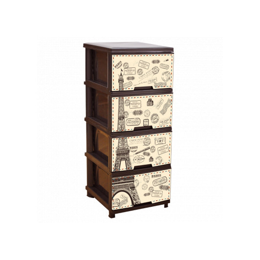 Комод пластиковий Париж Алеана коричневий 95х46х39 Одеса - фото 1