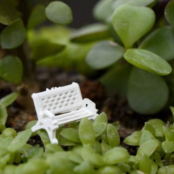 Лавка 3.4 х 1.9 для миниатюры, поделок, макета, мини-сада Белая Одесса