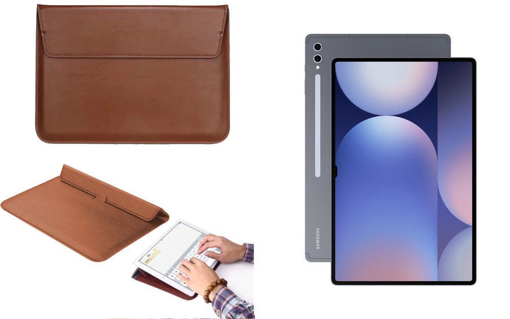 Чохол-конверт VitoCase для Samsung Galaxy Tab S10+, S10 Ultra 5G, з функцією підставки для планшета Коричневий Київ - фото 1