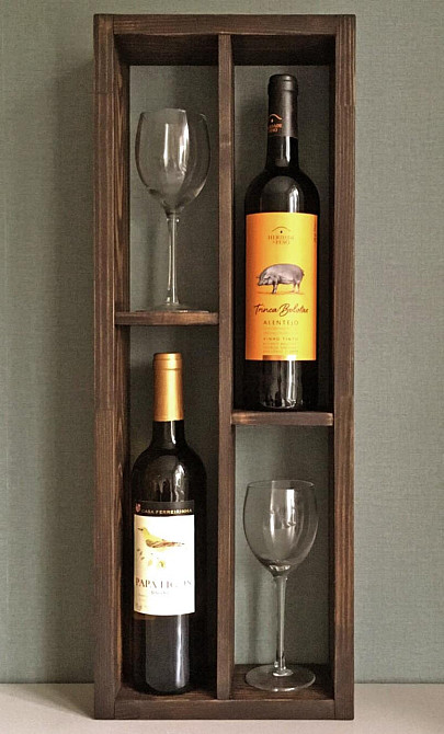 Настінна винна полиця "Васамі" капучино Миколаїв - фото 1