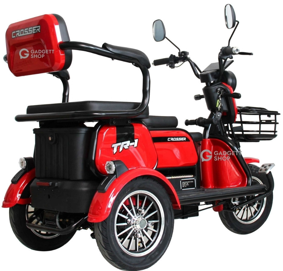 Електричний трицикл Crosser TR1 PRO(1200ВТ 72В 24Ah) - Червоний. Харьков - изображение 6