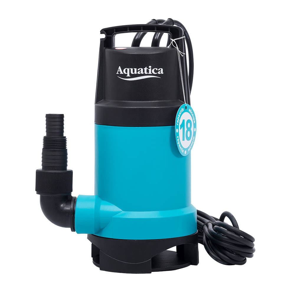 Насос дренажний садовий 0.75 кВт Hmax 9.5 м Qmax 220 л/хв (частот. до 30 мм) AQUATICA (773175) Київ - фото 2