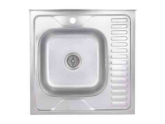 Мийка накладна 600х600х160мм 1 6060-L, Satin 0,6мм BRIN6060LSAT06 ТМ Brinex Киев