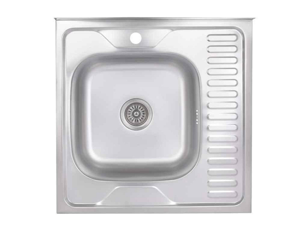 Мийка накладна 600х600х160мм 1 6060-L, Satin 0,6мм BRIN6060LSAT06 ТМ Brinex Киев - изображение 1