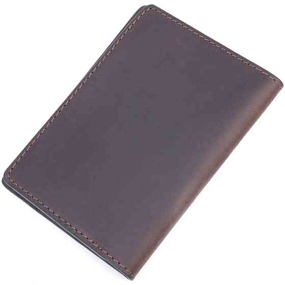 Надежная обложка на военный билет в винтажной коже Карта GRANDE PELLE 16781 Коричневая Киев