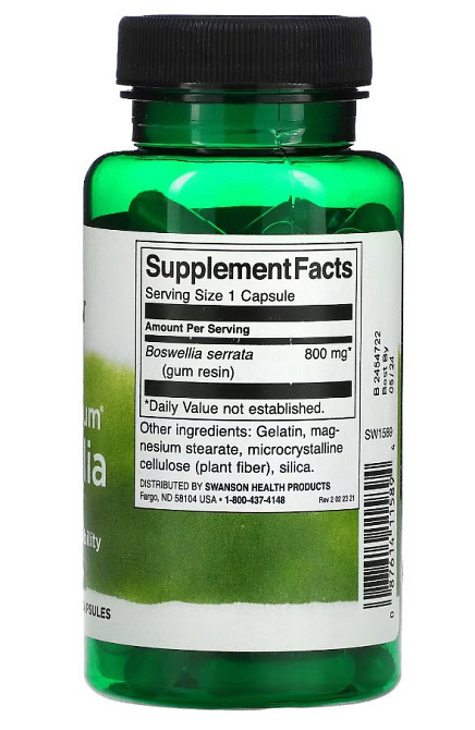 Босвеллия (Full Spectrum Boswellia), Swanson, 800 мг 60 капсул Киев - изображение 3