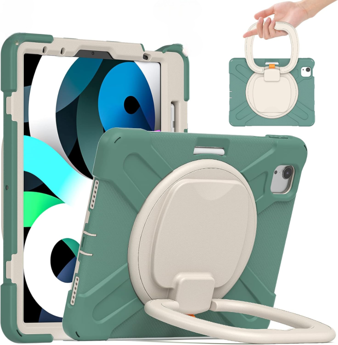 Чохол для iPad Air 4 10.9” (2020), iPad Pro 11” (2018/2020/2021), із ручкою підставкою, протиударний, з тримачем стилуса зелений Київ - фото 1