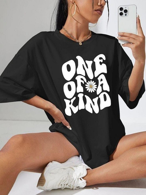 Футболка женская с принтом  48 Черная 2664087657 Днепр - изображение 1