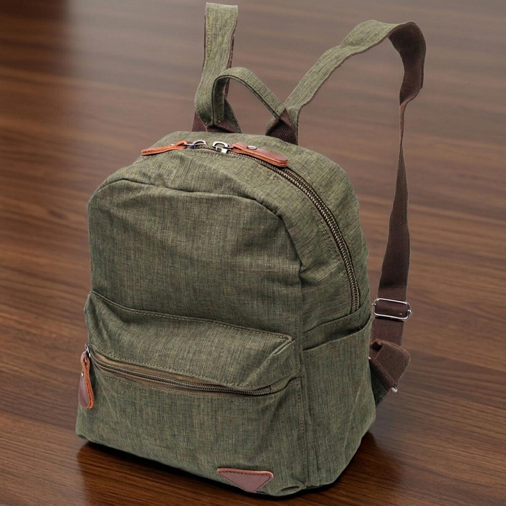 Практичний чоловічий рюкзак з текстилю Vintage 22242 Оливковий Київ - фото 11