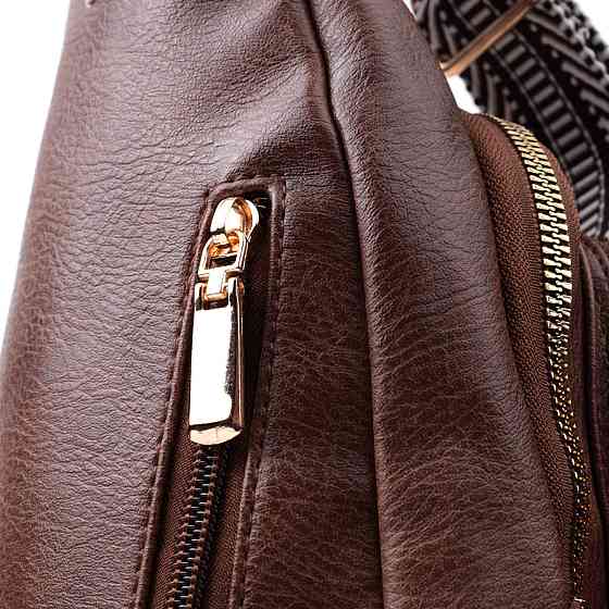 Удобная слинг сумка для женщин из экокожи Vintage 22747 Коричневый Киев