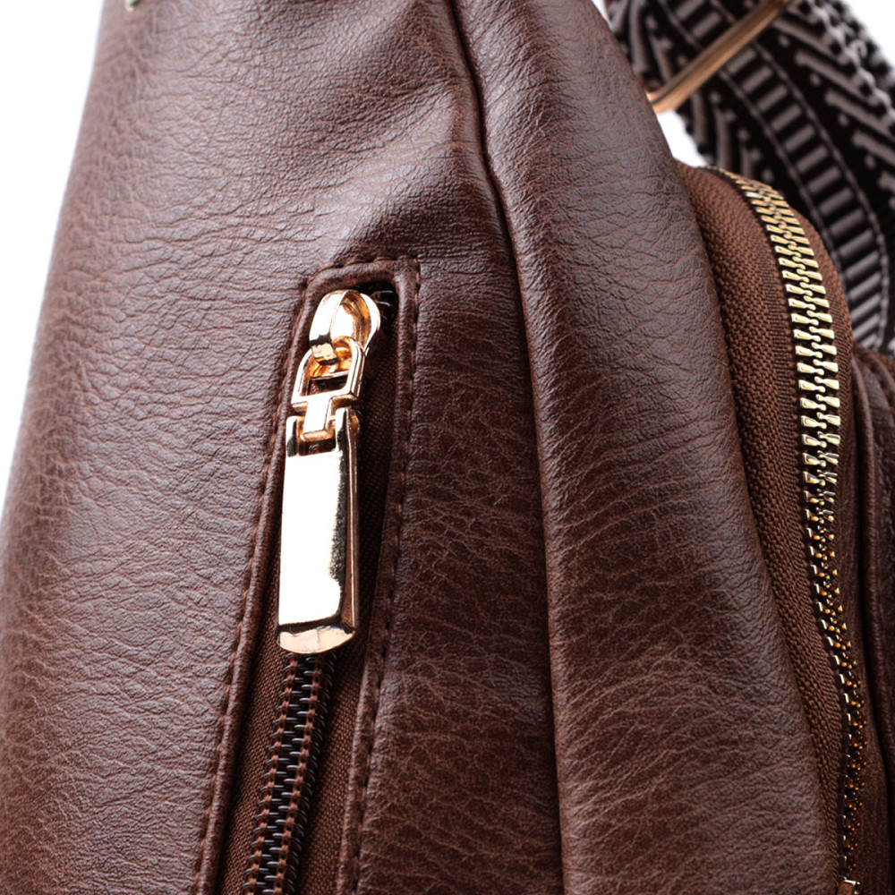 Удобная слинг сумка для женщин из экокожи Vintage 22747 Коричневый Киев - изображение 5