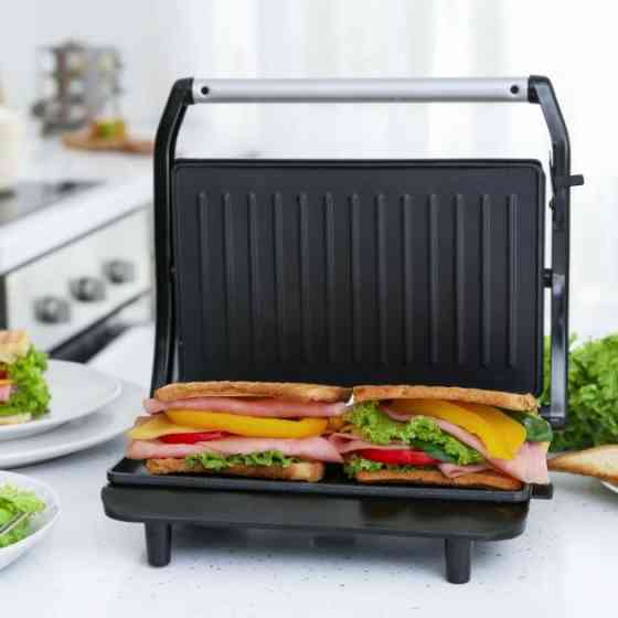 Настільний гриль для гамбургерів електричний Magio, Електрогри для м'ясних страв Грильниця стейків EB-90 Львів