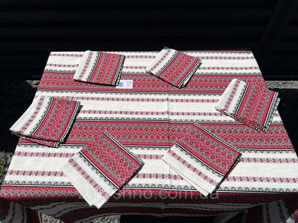 Вишита скатертина на подарунок з серветками Київ - фото 4