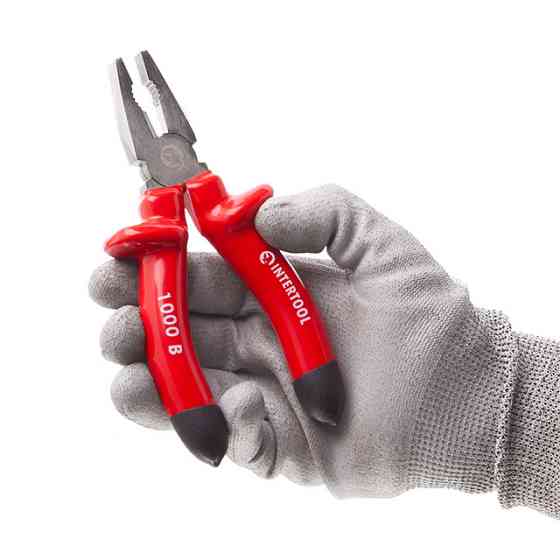 Плоскогубці 160 мм, діелектричні, 1000 В, CrV 6150 INTERTOOL NT-0312 Київ