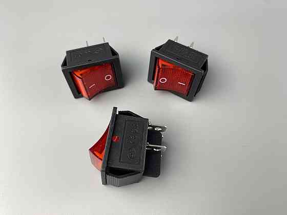 Перемикач клавішний червоний, 25 ммх31мм, 4 ніжки Мукачево