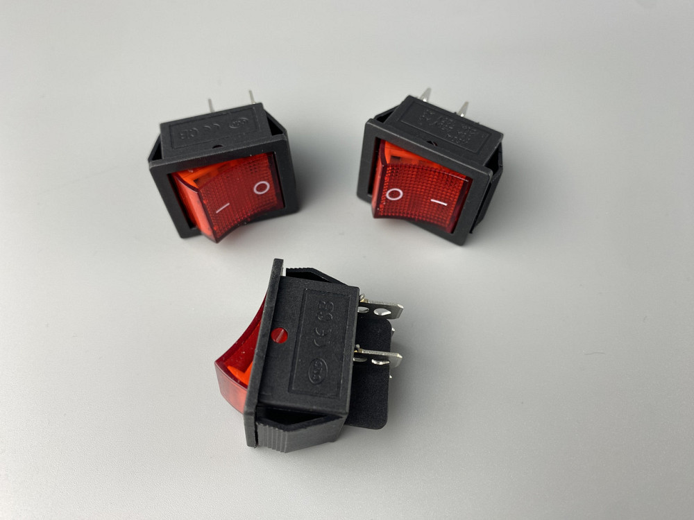Перемикач клавішний червоний, 25 ммх31мм, 4 ніжки Мукачево - фото 4