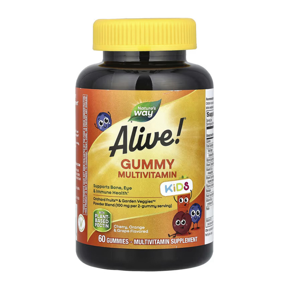 Alive! Children's Gummy Multivitamin, Gluten Free, Made with Pectin - 60 Gummies Київ - фото 1