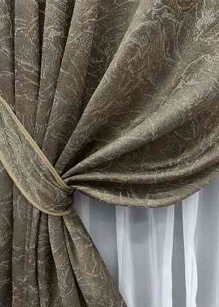 Комплект готовых штор VR-Textil Жакард Fantasy № 1631ш Капучино 100х290 см 2 шт (31-929) Киев