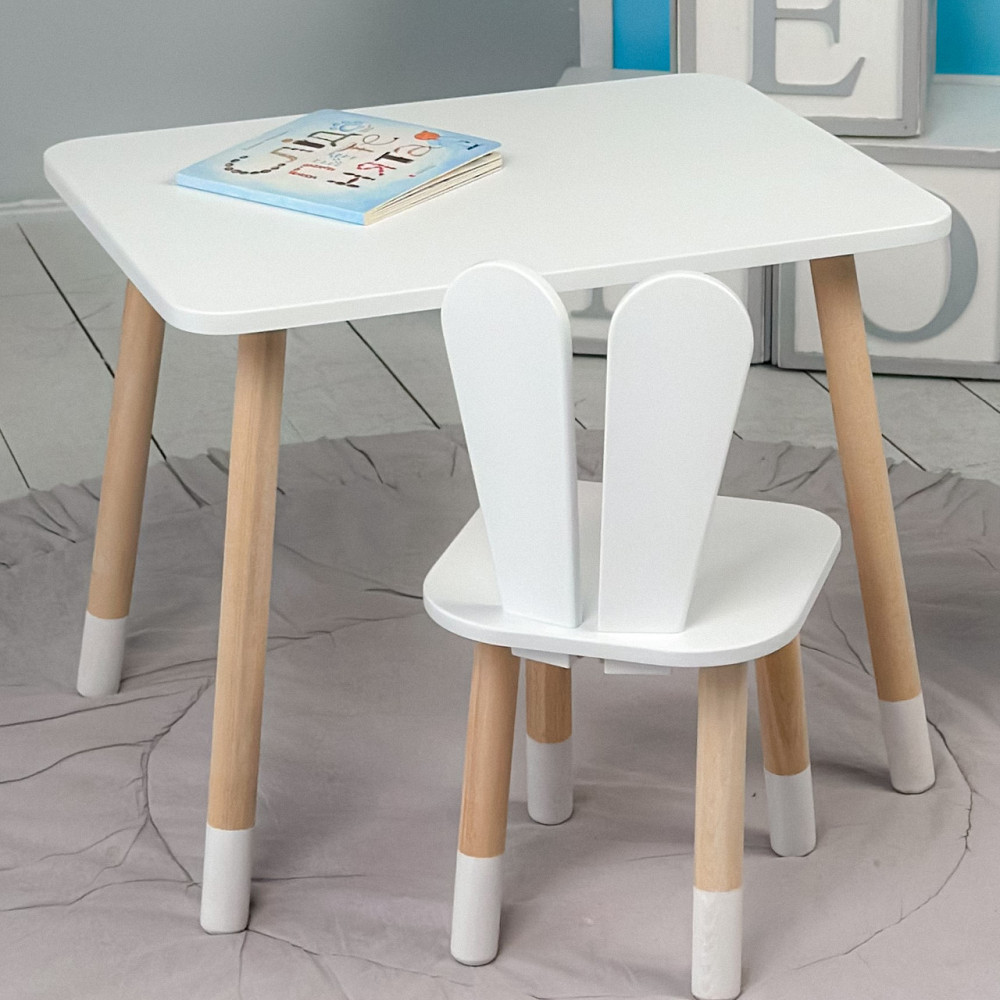 Дитячий стіл і стілець "Кролик", білий Київ - фото 2