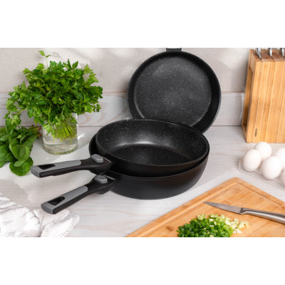 Сковорода Ardesto Gemini Bari, 24см, алюміній, чорний (AR1224B) Вінниця - фото 8