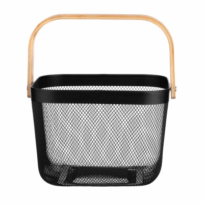 Фруктовница Ardesto Midori з ручкою 25х24.5х18см, метал, дерево, чорний (AR0901B) Винница - изображение 4