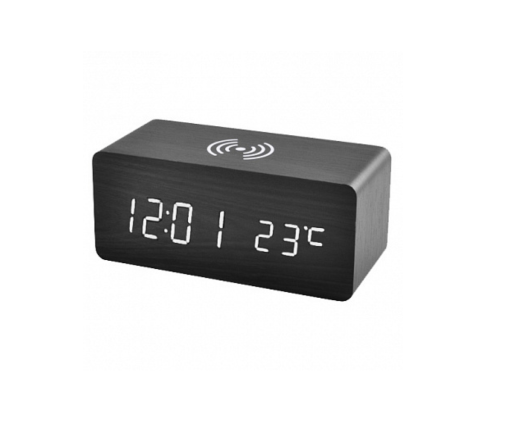 Настольные часы от сети и от батареек с белой подсветкой, температурой и зарядкой  VST 889-6 (40) Одесса - изображение 1