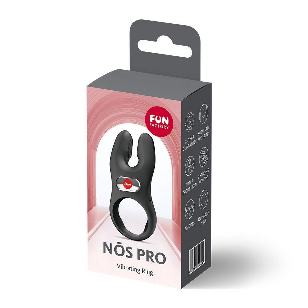 Ерекційне віброкільце з подвійною стимуляцією клітора Fun Factory NŌS PRO Black, 2 мотори Sex Aura Київ - фото 8