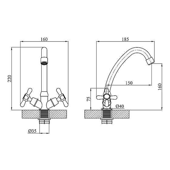 Змішувач для кухні Agua Toledo - C033 Київ