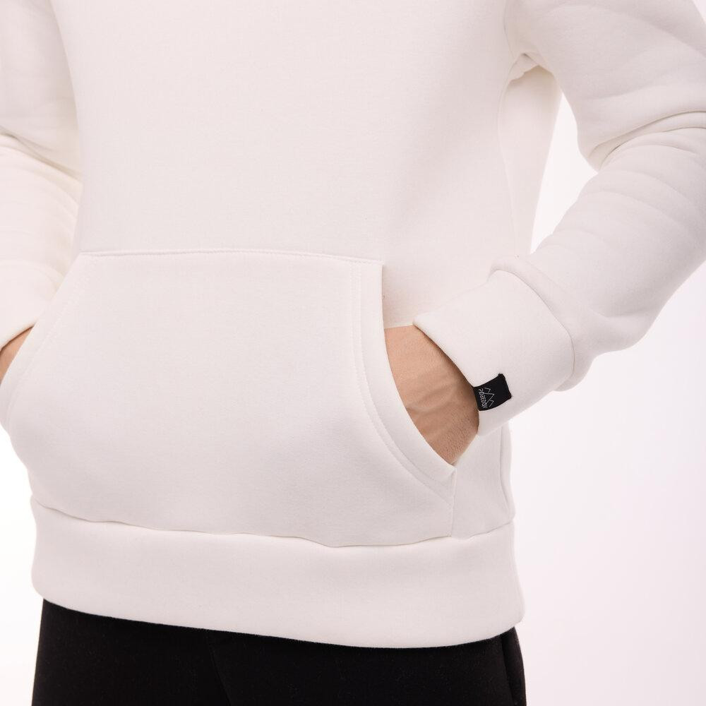 Теплое мужское худи на флисе с капюшоном молочное Pobedov 008 ЗИМА Киев - изображение 10