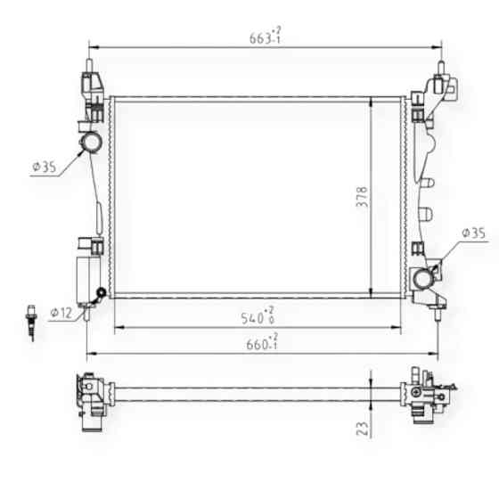 Радиатор двигателя Fiat Fiorino, Punto 1.2-1.4 08- охлаждения Мукачево