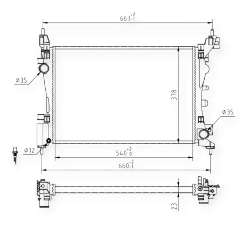 Радиатор двигателя Fiat Fiorino, Punto 1.2-1.4 08- охлаждения Мукачево - изображение 1